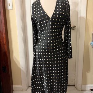 Elegant Black Polka Dot Dress